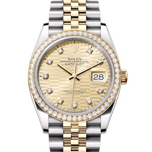 DATEJUST 36-(Oyster, 36 mm, Oystersteel, yellow gold and diamonds)