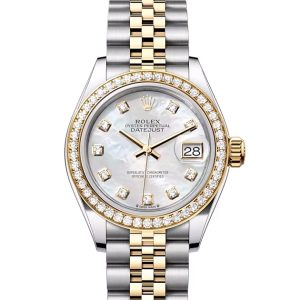 LADY-DATEJUST-(Oyster, 28 mm, Oystersteel, yellow gold and diamonds)