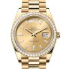DAY-DATE 40-（Oyster, 40 mm, yellow gold and diamonds）