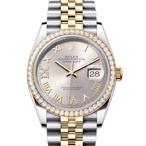 DATEJUST 36-(Oyster, 36 mm, Oystersteel, yellow gold and diamonds)