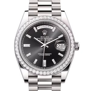 DAY-DATE 40-（Oyster, 40 mm, white gold and diamonds）