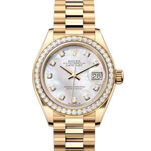 LADY-DATEJUST-(Oyster, 28 mm, yellow gold and diamonds)