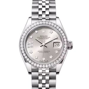 LADY-DATEJUST-(Oyster, 28 mm, Oystersteel, white gold and diamonds)