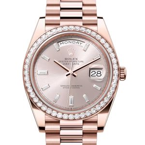 DAY-DATE 40-（Oyster, 40 mm, Everose gold and diamonds）