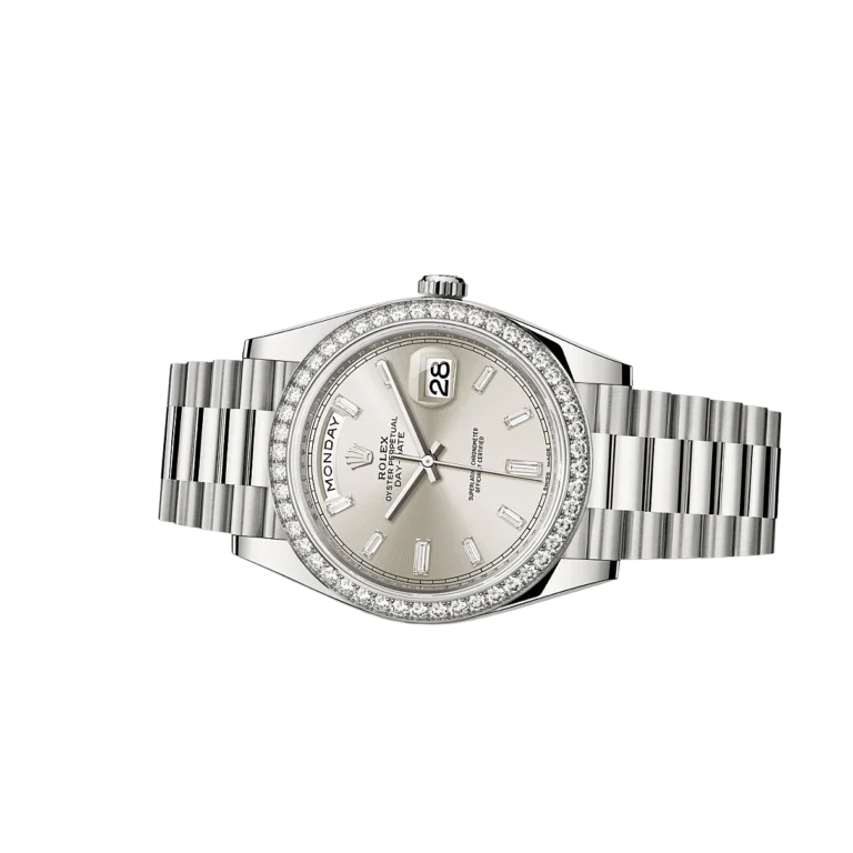 Rolex Day-Date 40mm Silver Dial 18 kt White Gold Diamonds 228349RBR-0001 - Image 4