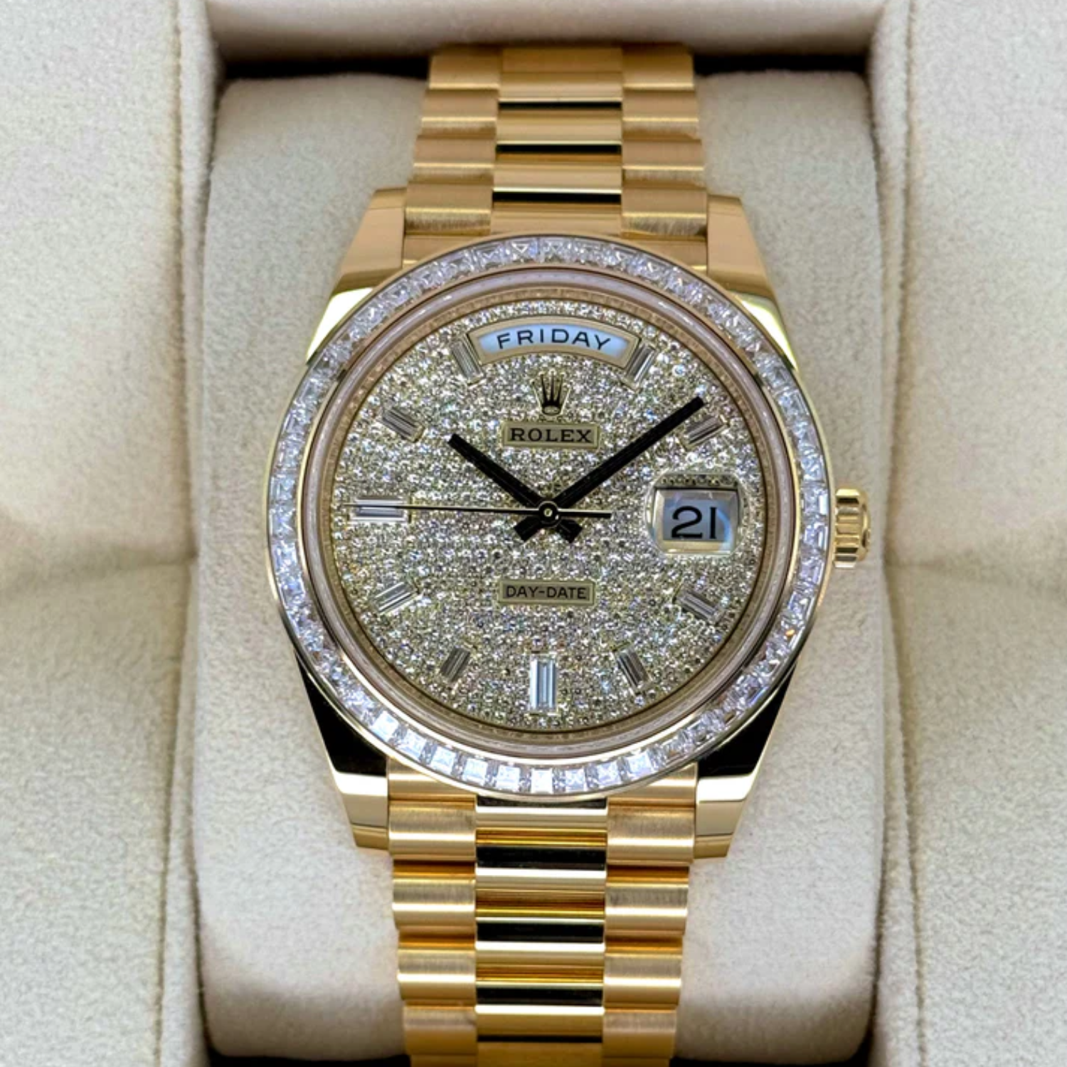 Rolex Day-Date 40mm 18K Yellow Gold Champagne Diamonds Dial 228398tbr-0036 - Image 2