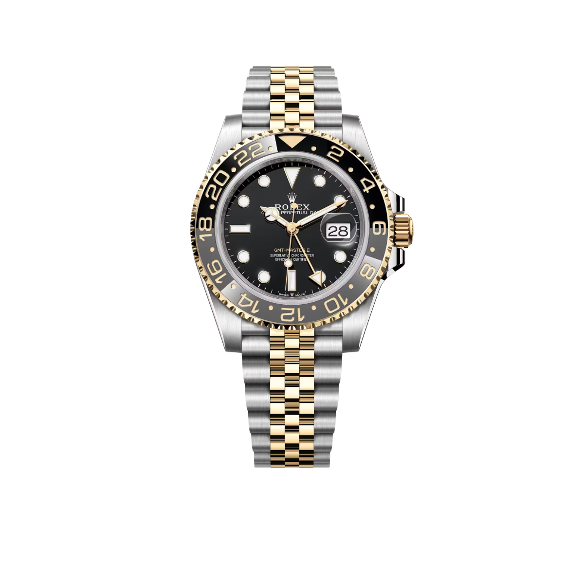 Rolex GMT-Master II 40mm Stainless Steel Yellow Gold Black Dial Jubilee 126713GRNR-0001