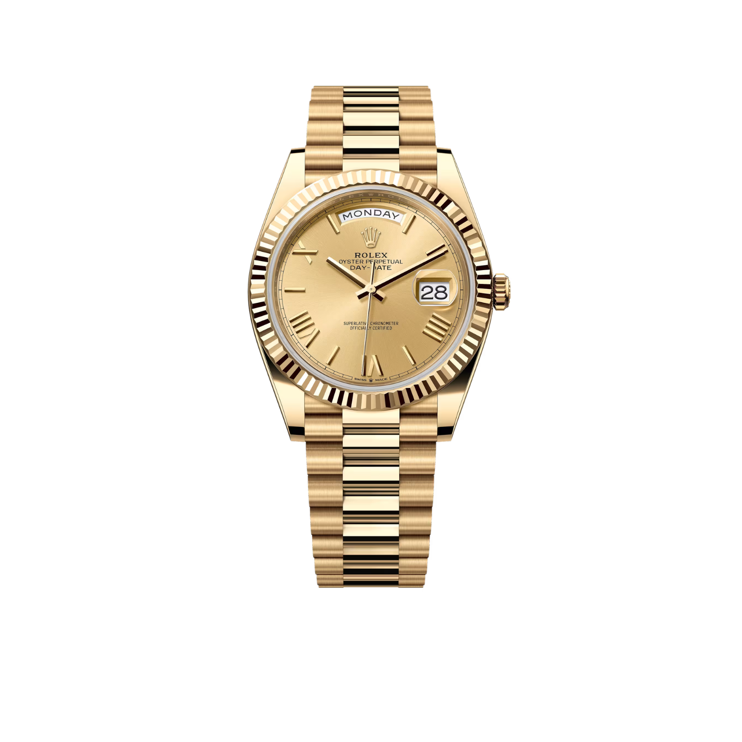 Rolex Day-Date 40mm Yellow Gold Champagne Roman Dial m228238-0006