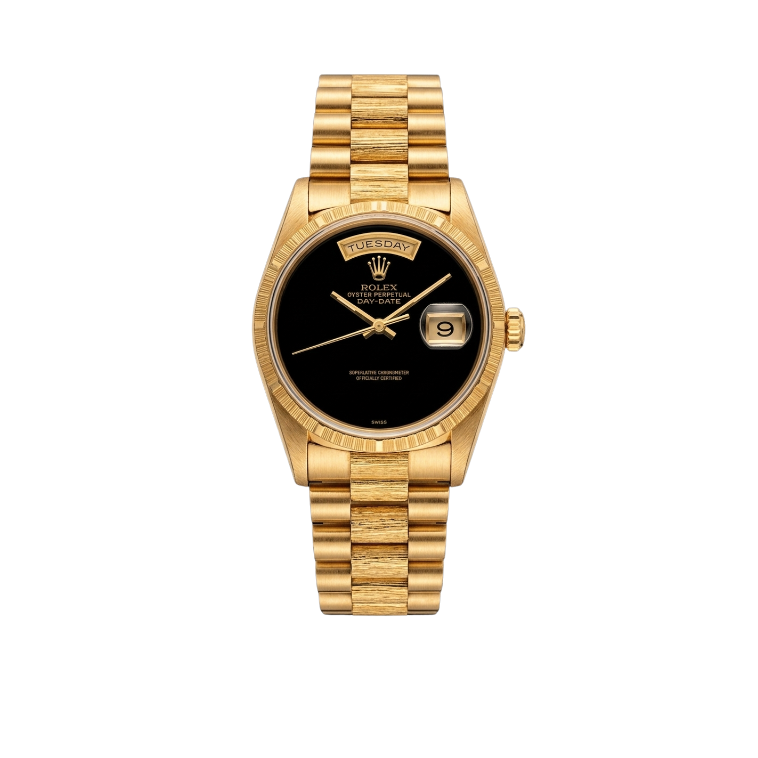 Rolex Day-Date 36mm 18248 18k Yellow Gold Presidential Bracelet Black Onyx Dial
