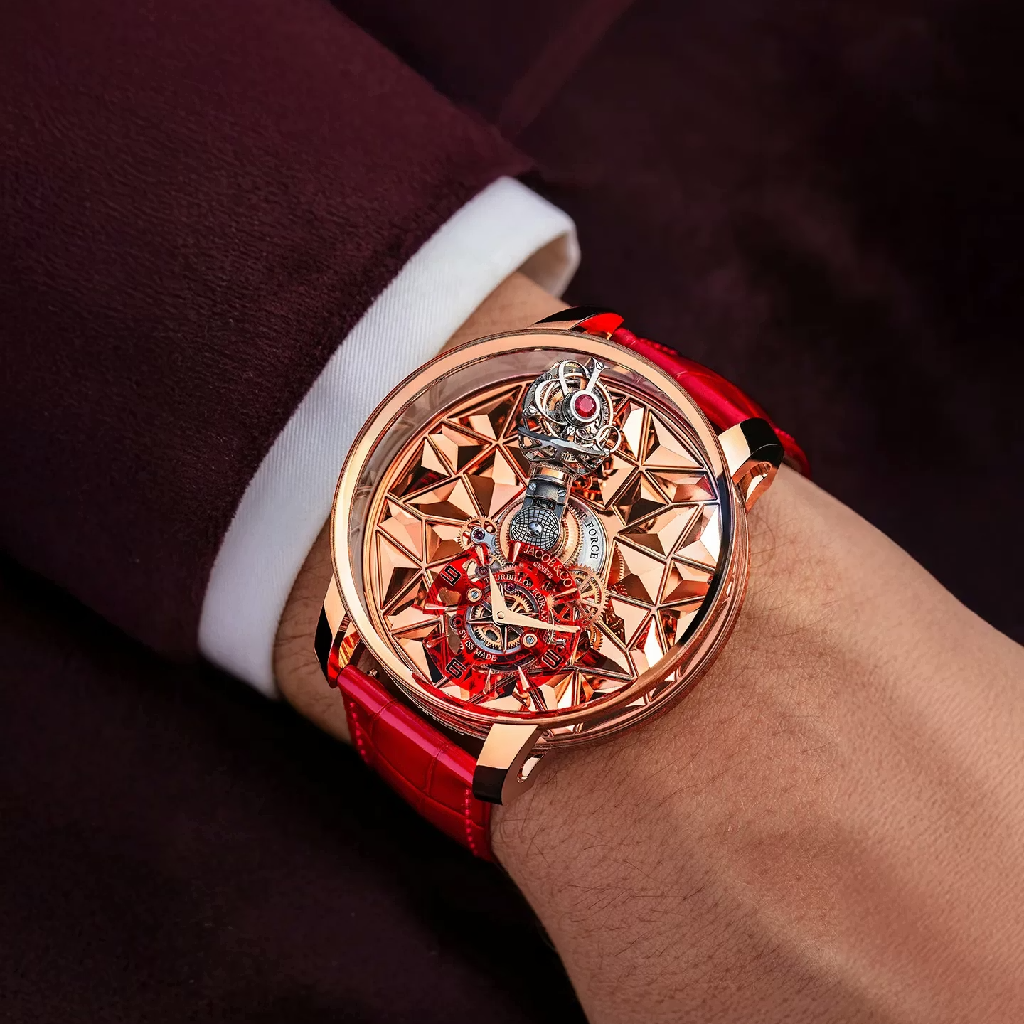 Jacob & Co Astronomia Revolution Four-Axis Tourbillon 47mm Rose Gold, Sapphire Manual Winding AT180.40.AB.AA.A - Image 6