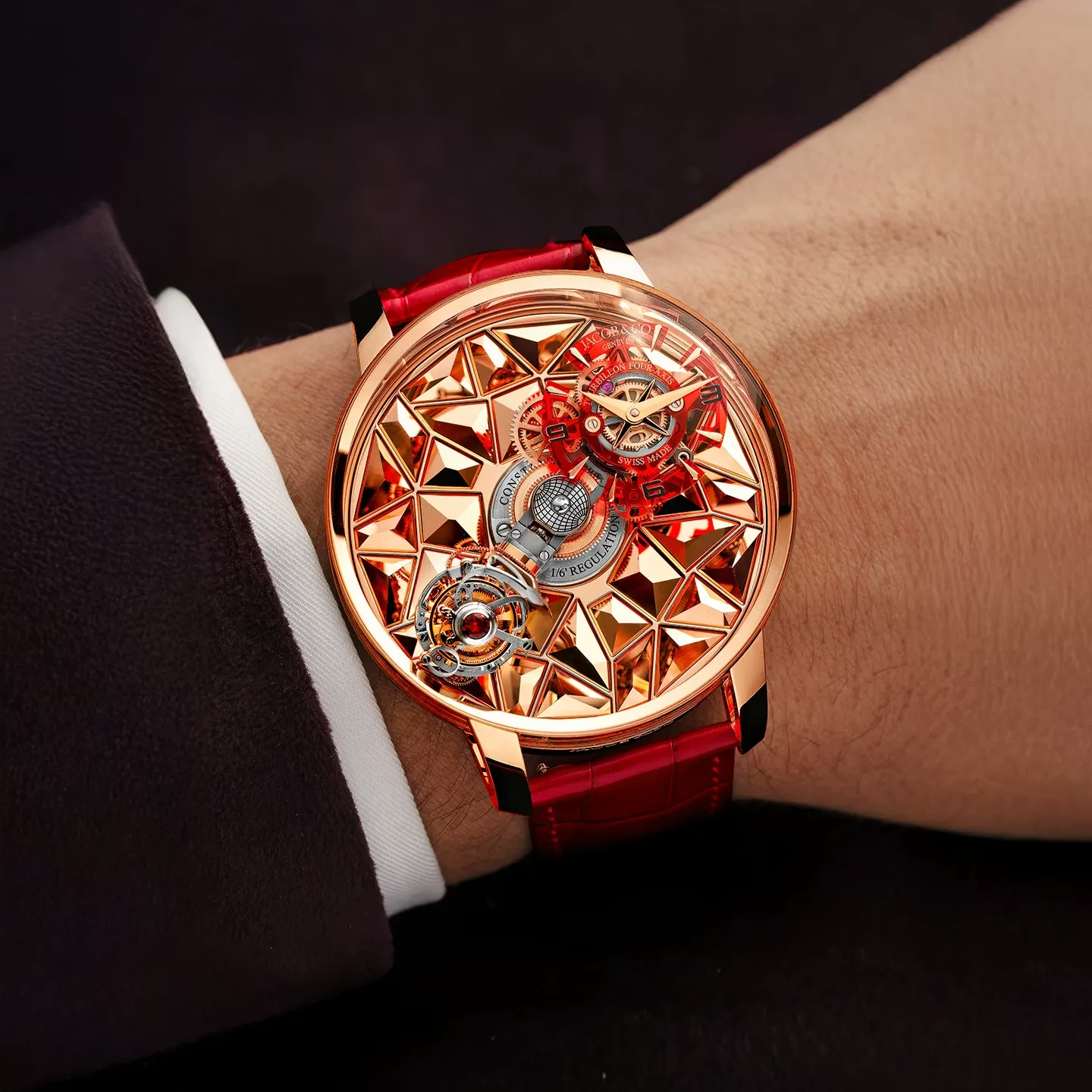 Jacob & Co Astronomia Revolution Four-Axis Tourbillon 47mm Rose Gold, Sapphire Manual Winding AT180.40.AB.AA.A - Image 2