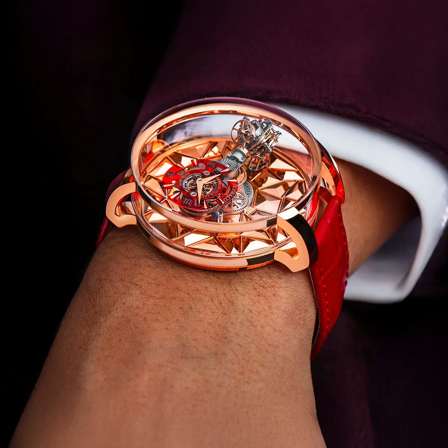 Jacob & Co Astronomia Revolution Four-Axis Tourbillon 47mm Rose Gold, Sapphire Manual Winding AT180.40.AB.AA.A - Image 7