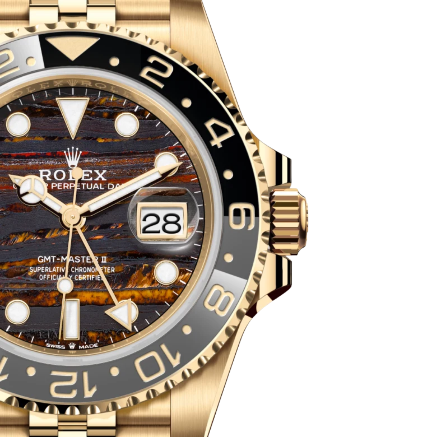 Rolex GMT-Master II 40mm Yellow Gold Tiger Iron Dial Jubilee 126718GRNR - Image 3