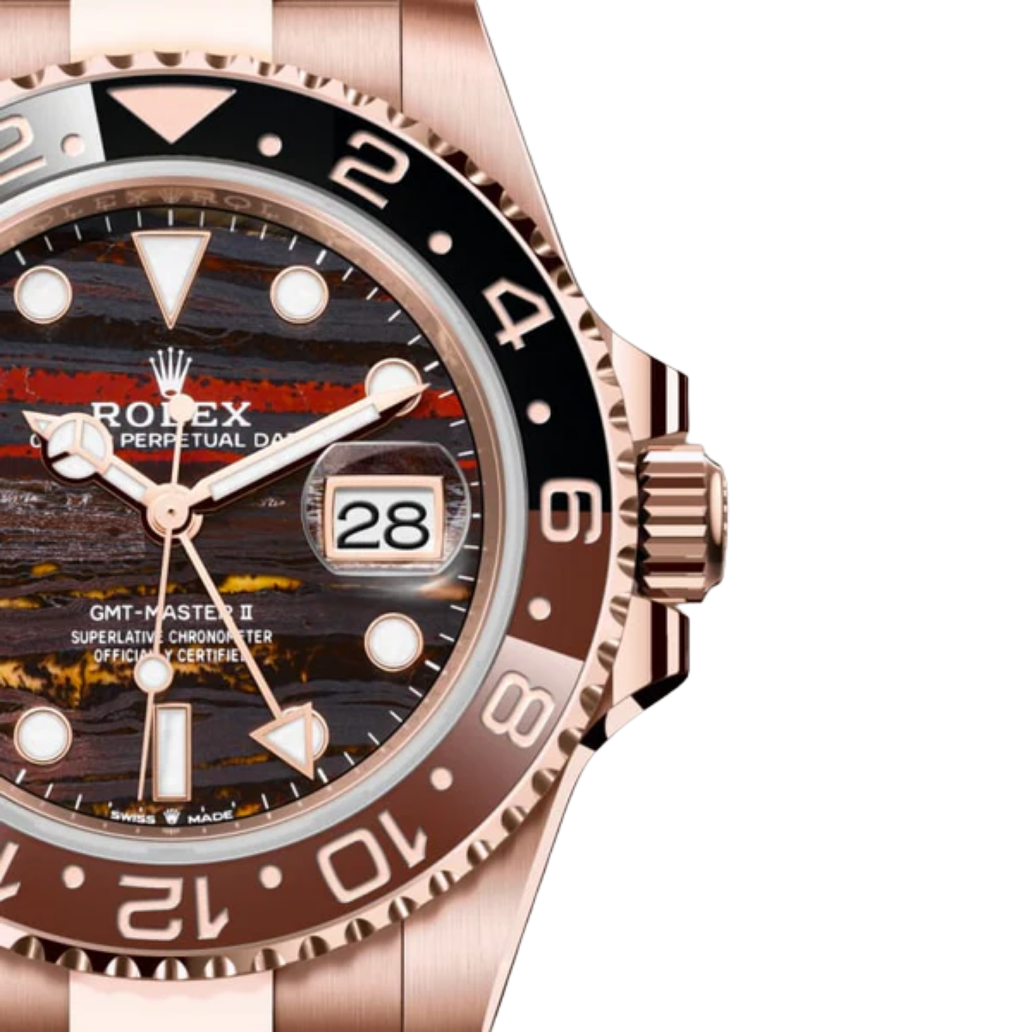 Rolex GMT-Master II 40mm Rose Gold Tiger Iron Dial Oyster 126715CHNR - Image 3