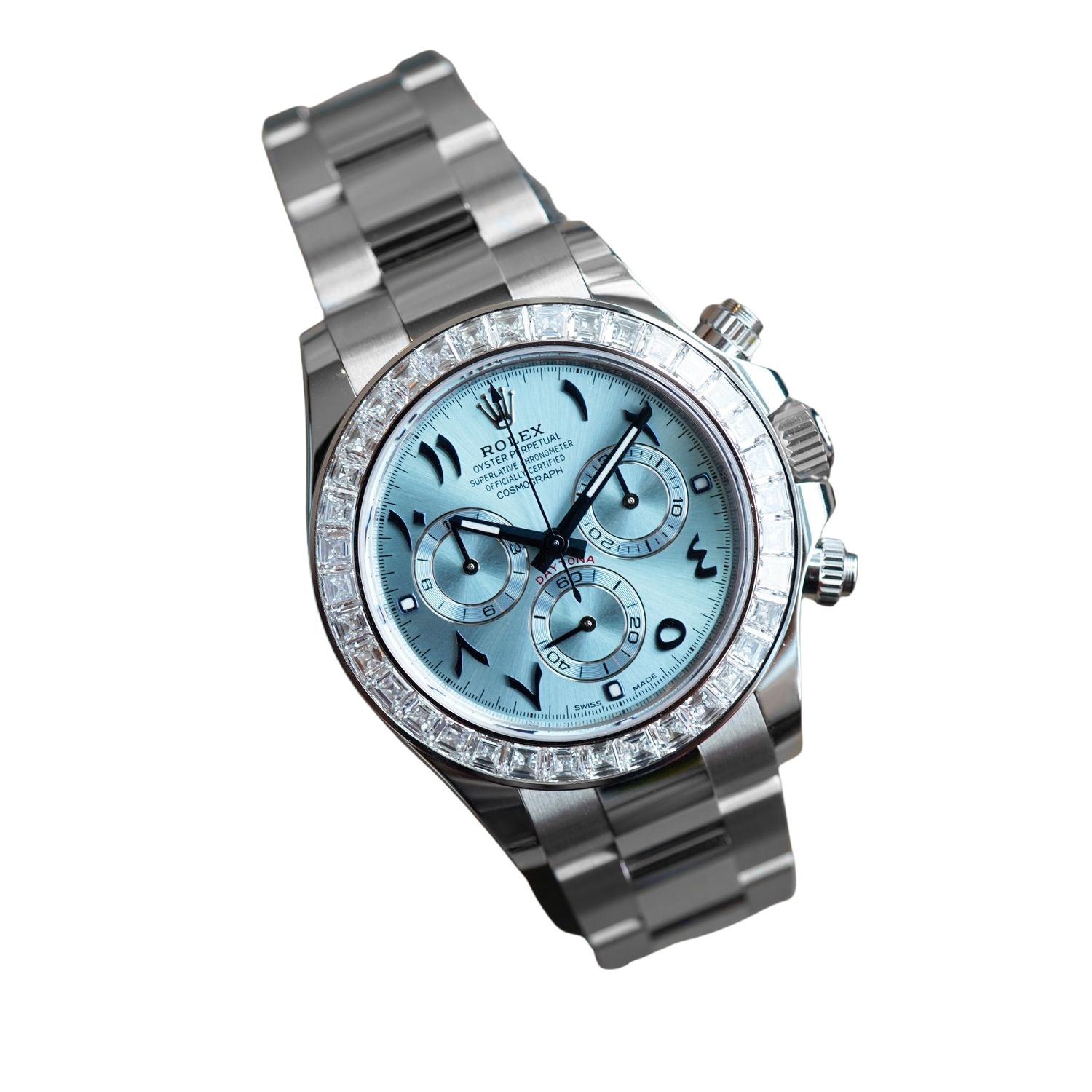 Rolex Daytona 40mm Baguette Diamond Bezel IceBlue Arabic Dial 116576TBR-0005 - Image 3