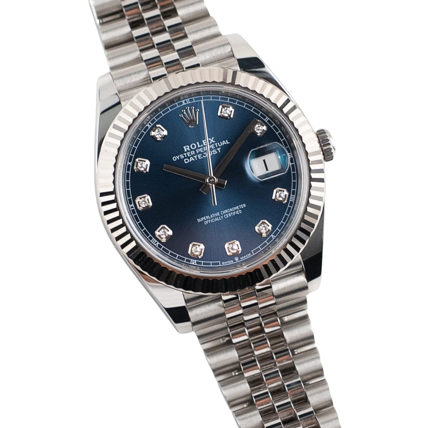 Rolex Datejust 36mm Steel & White Gold Blue Dial Diamonds m126334-0016 - Image 6