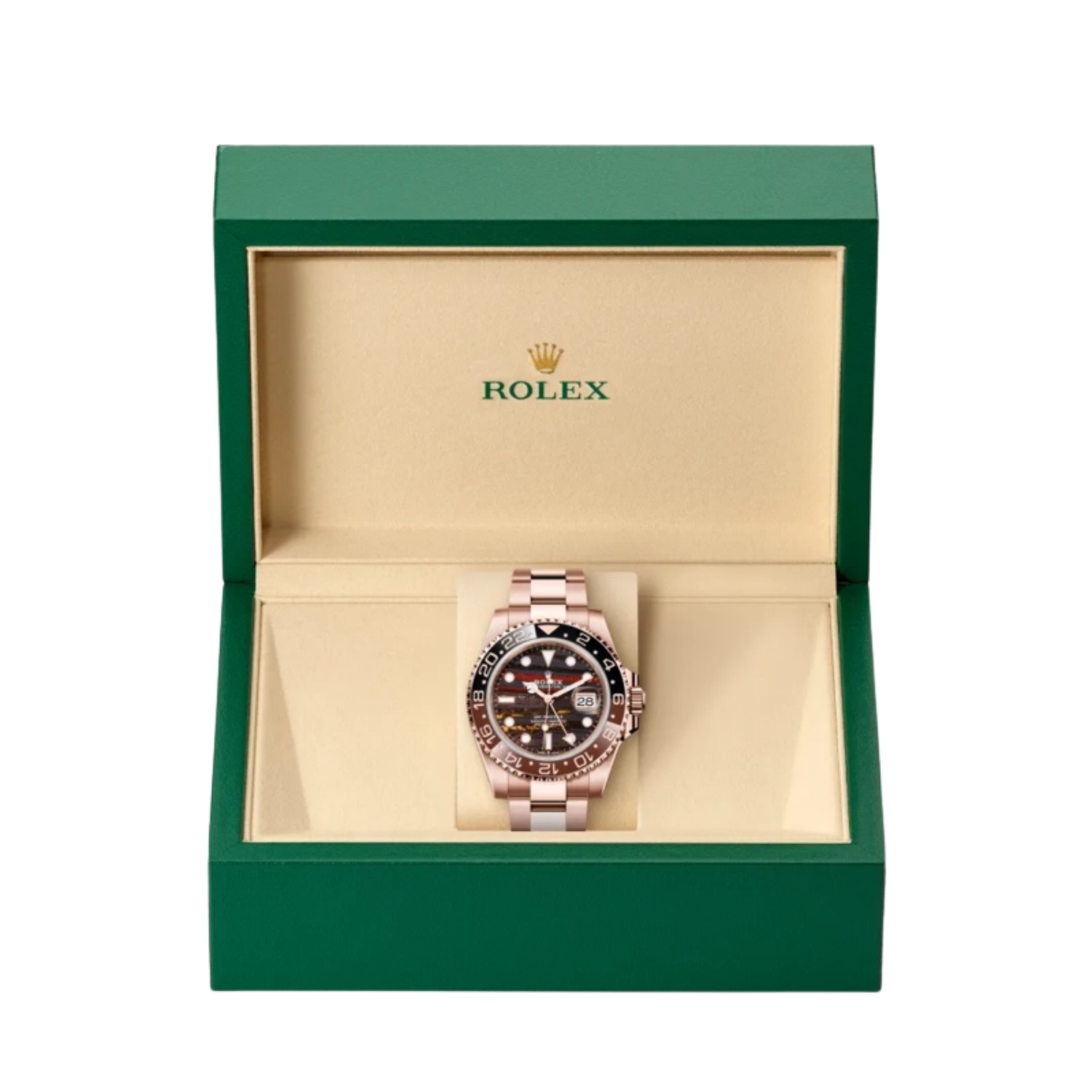 Rolex GMT-Master II 40mm Rose Gold Tiger Iron Dial Oyster 126715CHNR - Image 4