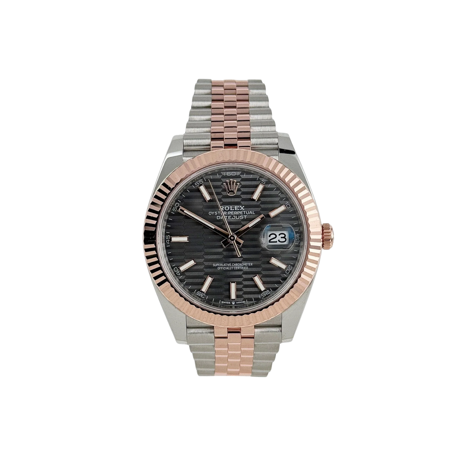 Rolex Datejust 41 126331 Rose Gold Stainless Steel Grey Motif Dial Jubilee - Image 4