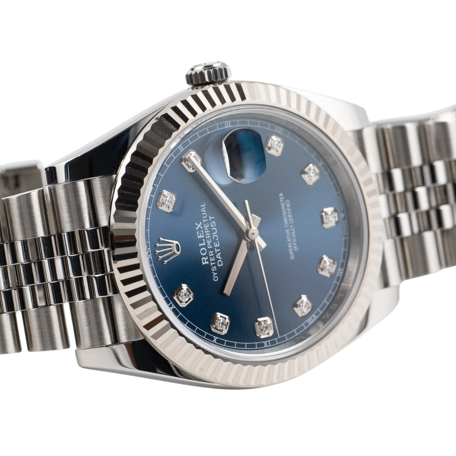 Rolex Datejust 36mm Steel & White Gold Blue Dial Diamonds m126334-0016 - Image 7