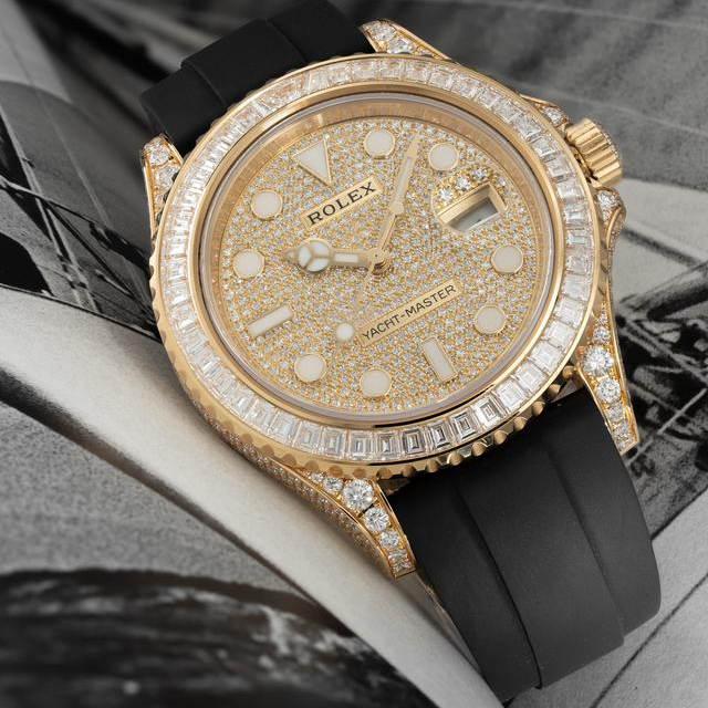 Rolex Yacht-Master 226668TBR, 18K Yellow Gold, Pave Index Dial, Oysterflex Bracelet, 42 mm - Image 5