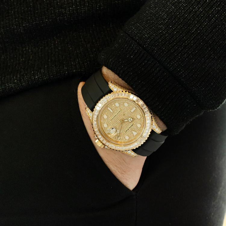 Rolex Yacht-Master 226668TBR, 18K Yellow Gold, Pave Index Dial, Oysterflex Bracelet, 42 mm - Image 3
