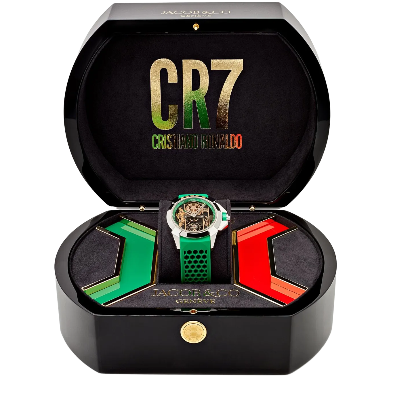 Jacob & Co. Epic X CR7 44mm Heart of CR7 Stainless Steel Green on Strap EX120.10.AD.AA.ABRUA - Image 11