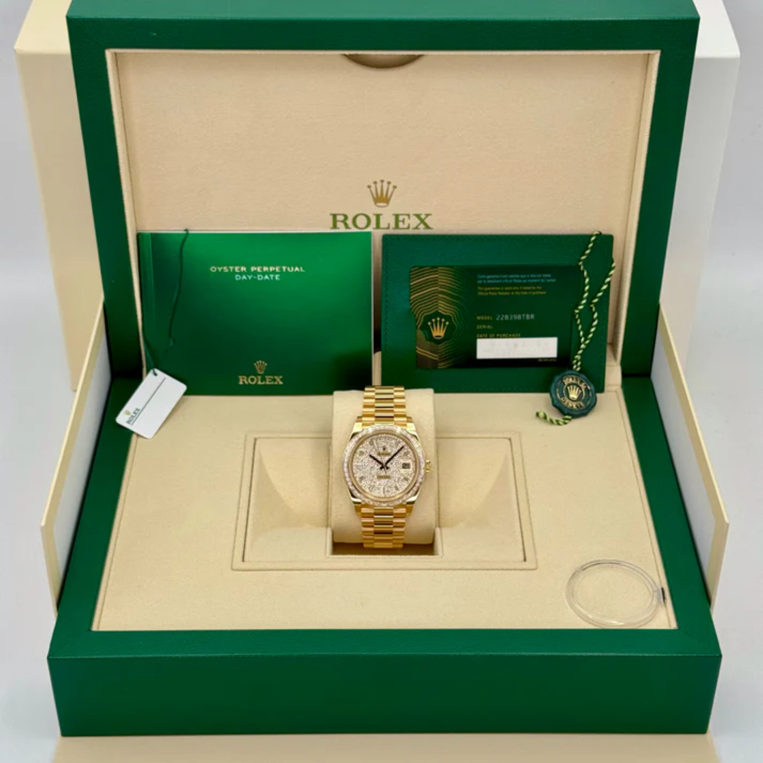 Rolex Day-Date 40mm 18K Yellow Gold Champagne Diamonds Dial 228398tbr-0036 - Image 6
