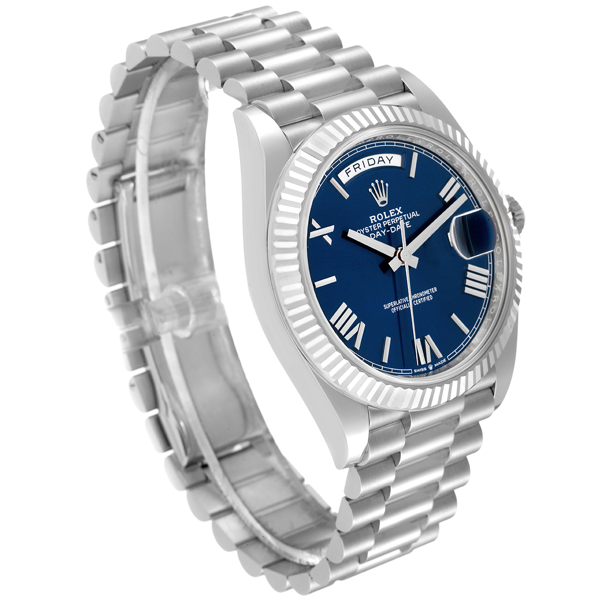 Rolex President Day-Date 40mm Blue Dial Platinum Mens Watch 228236 - Image 2