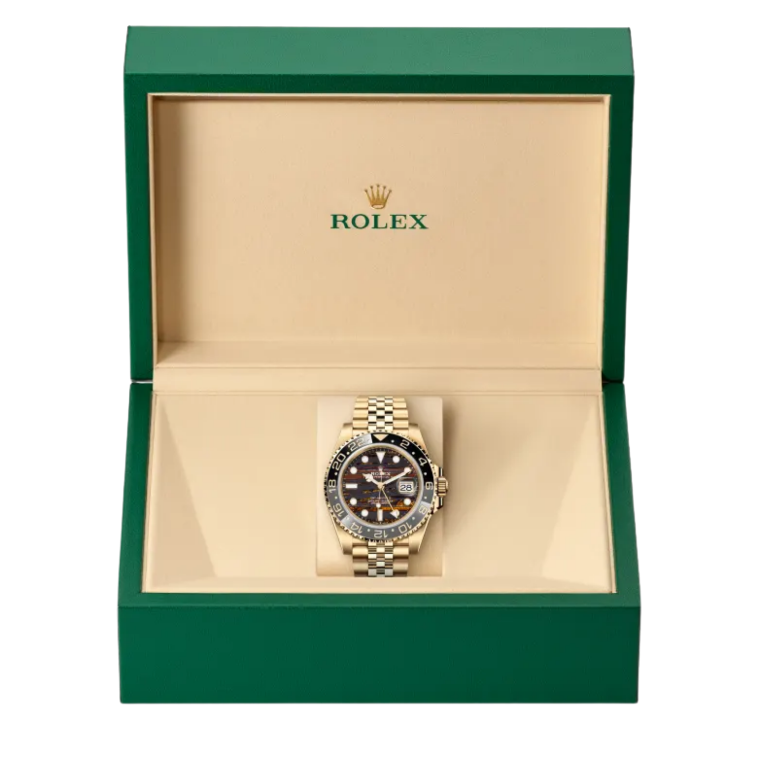 Rolex GMT-Master II 40mm Yellow Gold Tiger Iron Dial Jubilee 126718GRNR - Image 5