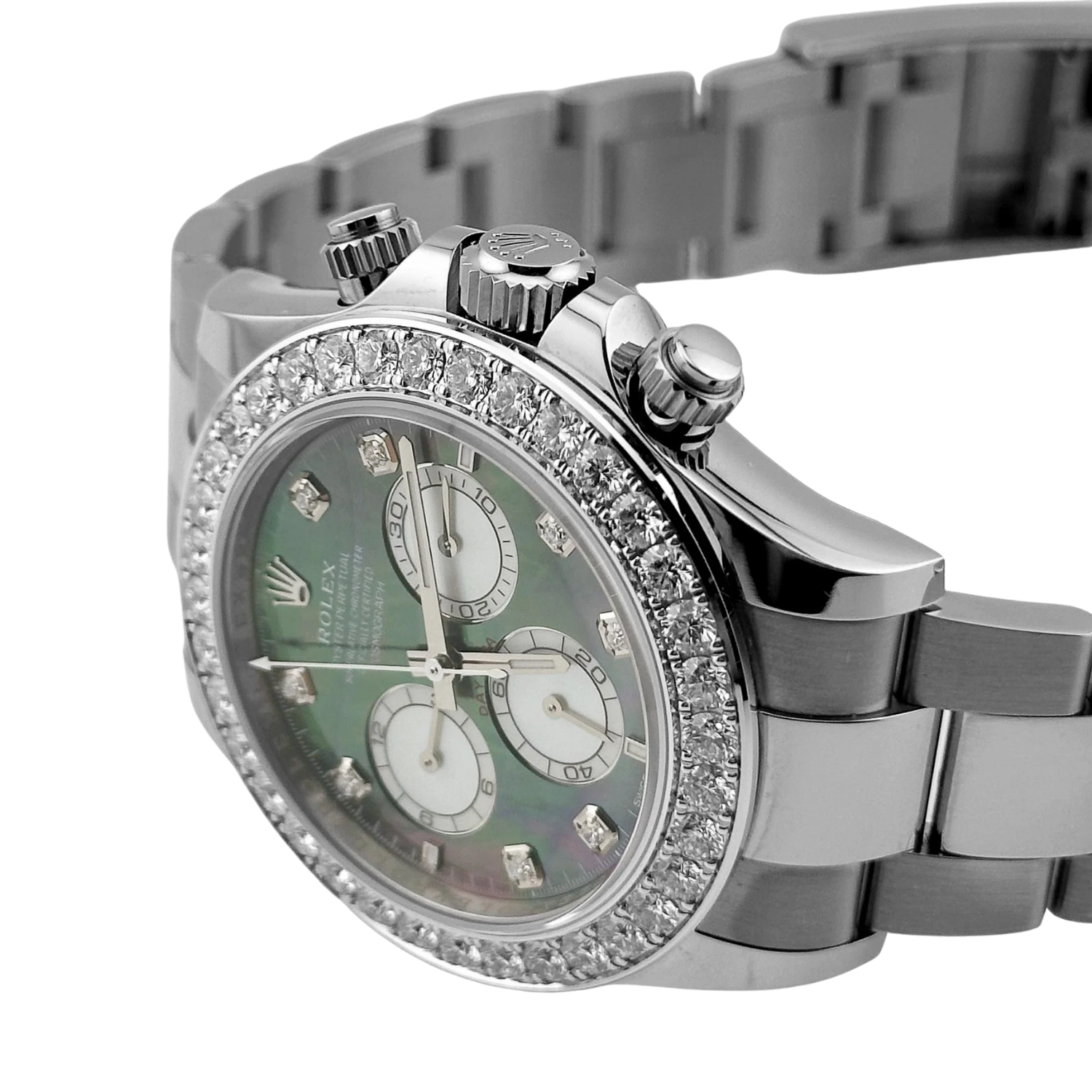 Rolex Daytona 40mm Oyster White Gold Black and White Mother of Pearl Diamond Dial & Bezel 126579RBR - Image 5