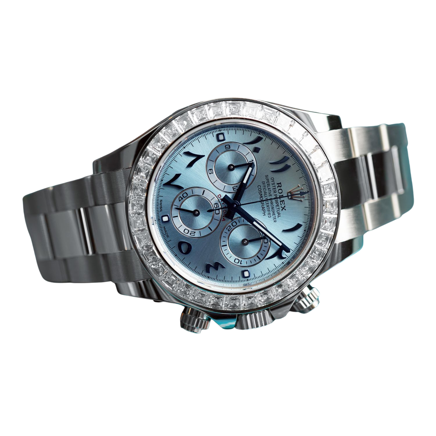 Rolex Daytona 40mm Baguette Diamond Bezel IceBlue Arabic Dial 116576TBR-0005 - Image 5