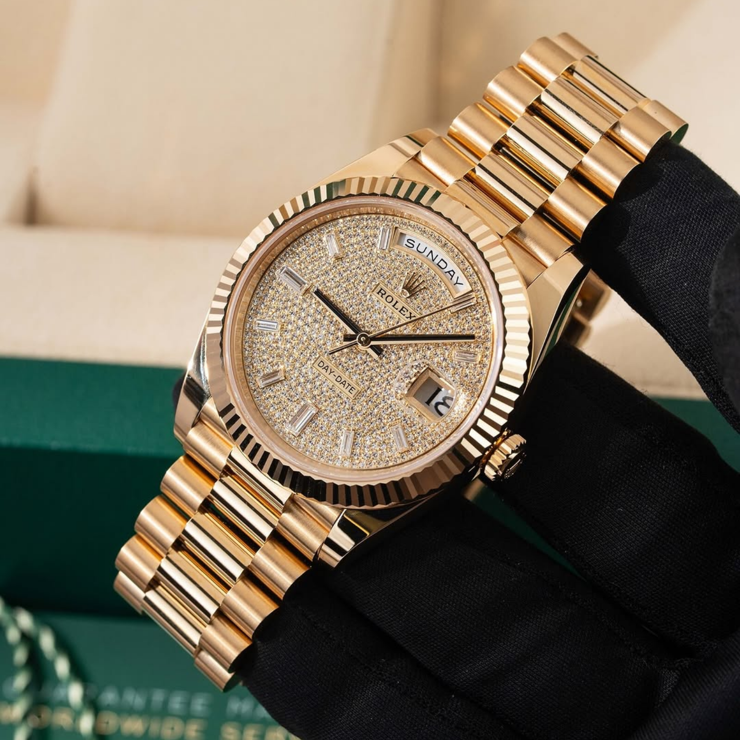 Rolex Day-Date 40 President Yellow Gold Diamond Paved Dial 228238-0054 - Image 4