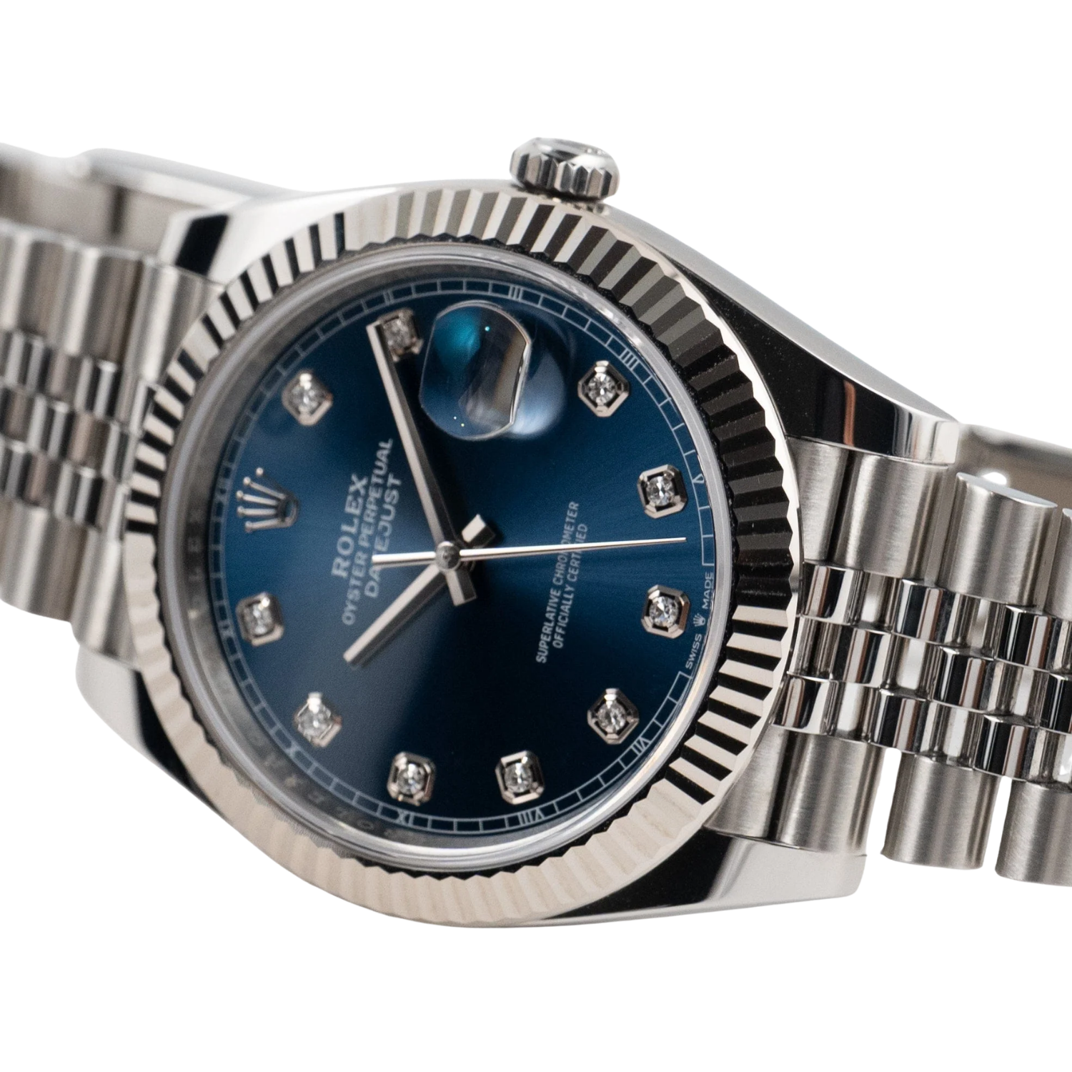 Rolex Datejust 36mm Steel & White Gold Blue Dial Diamonds m126334-0016 - Image 8