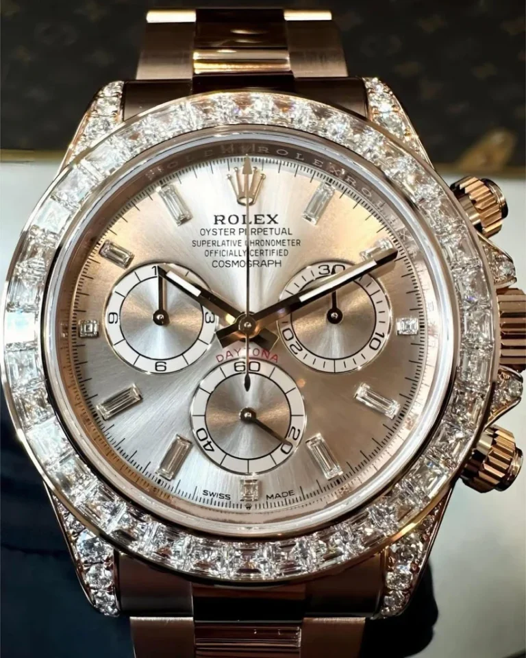 Rolex Daytona 126595TBR Rose Gold Sundust Diamond Dial Diamond Bezel - Image 6