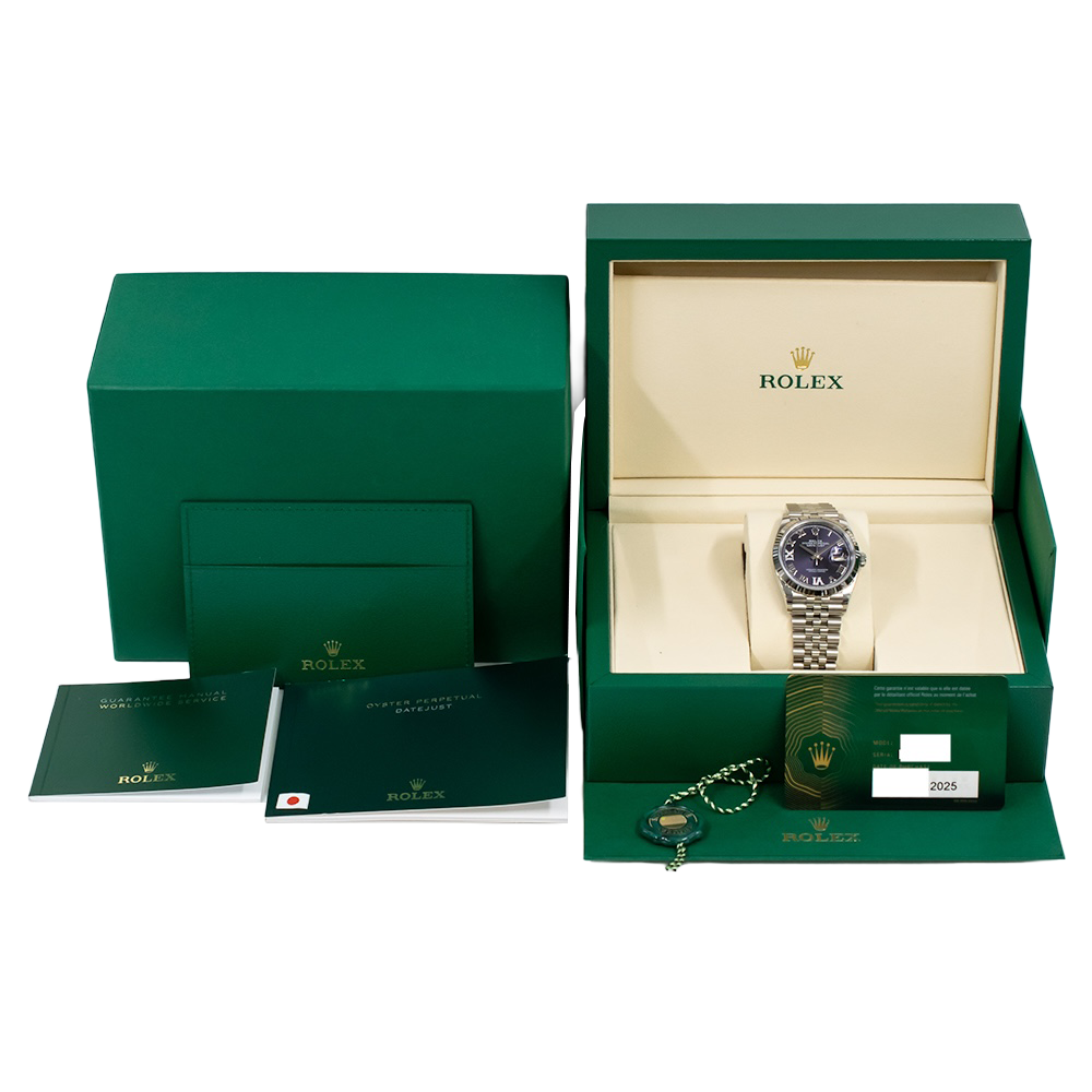 Rolex Datejust 36mm Steel and White Gold Purple VI & IX 126234 - Image 9