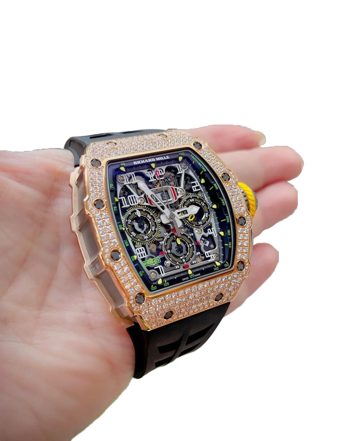 Richard Mille RM 11-03 Flyback Chronograph Diamond Set Rose Gold - Image 3