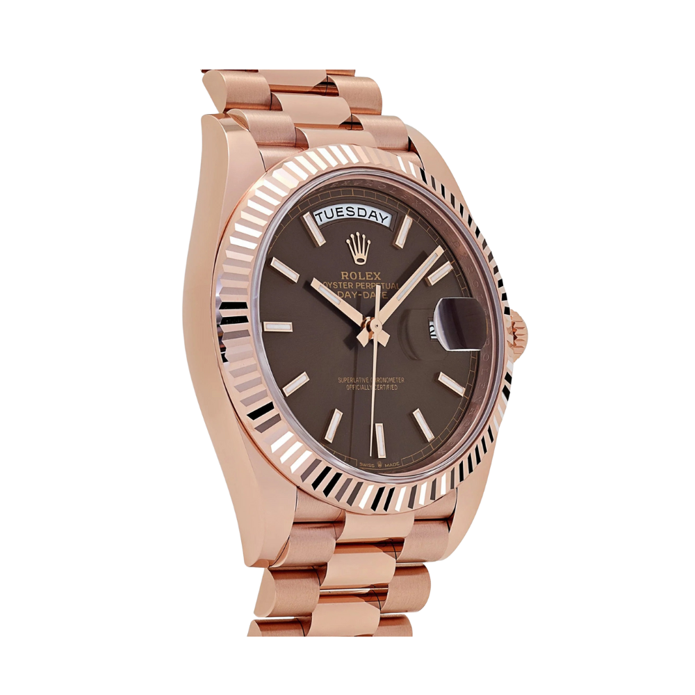 Rolex Day-Date 40mm 228235 Rose Gold Chocolate Roman Dial (2025) - Image 4