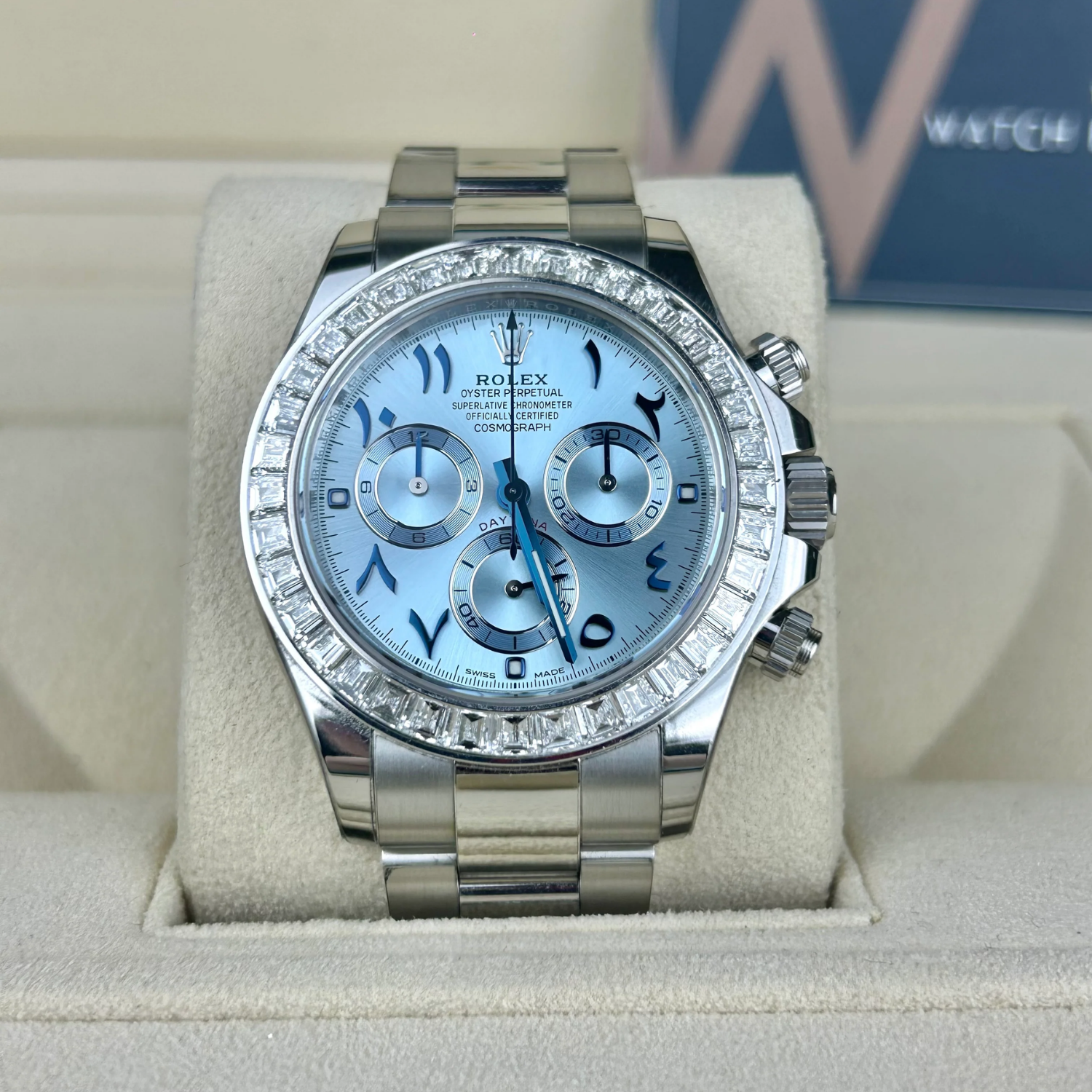 Rolex Daytona 40mm Baguette Diamond Bezel IceBlue Arabic Dial 116576TBR-0005 - Image 9