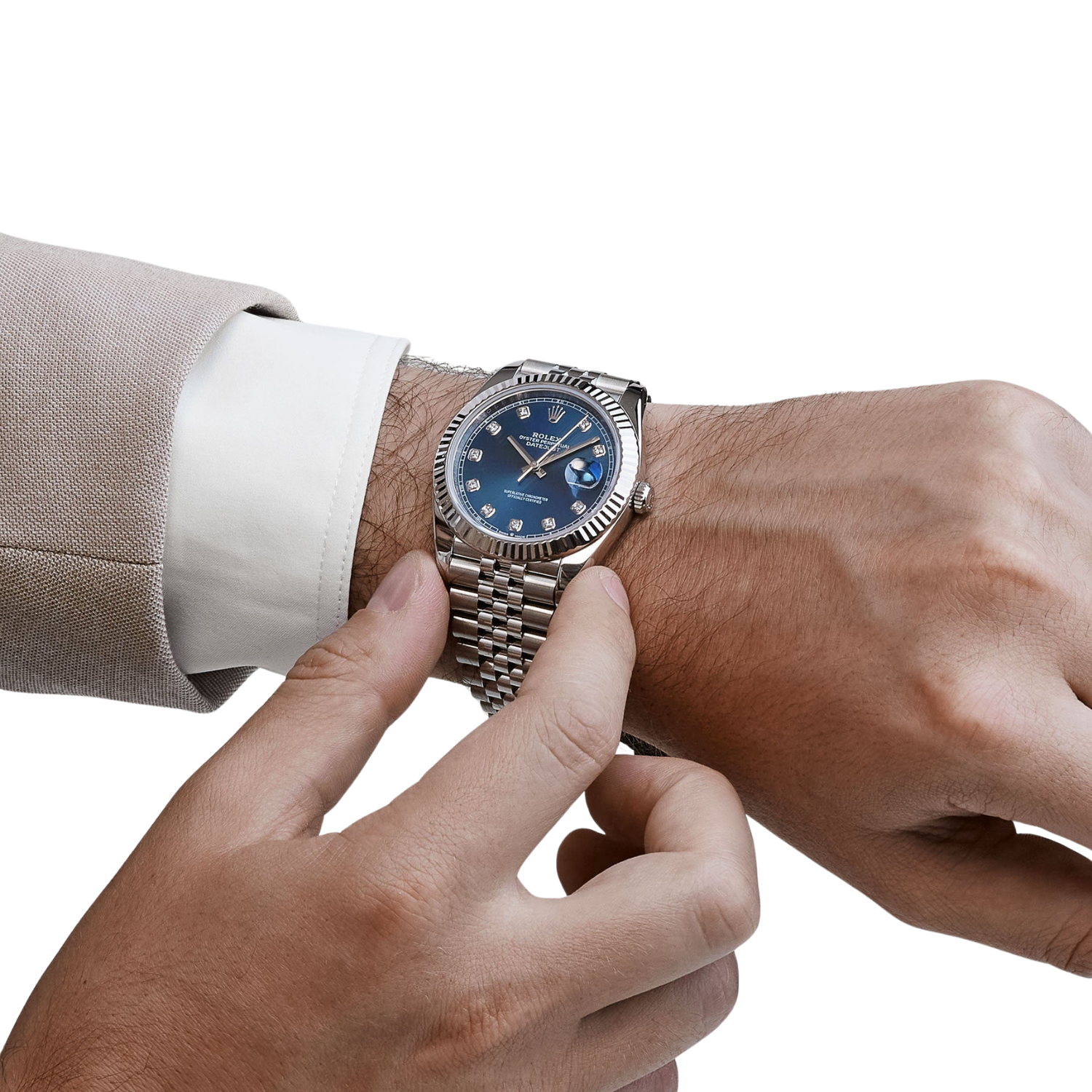 Rolex Datejust 36mm Steel & White Gold Blue Dial Diamonds m126334-0016 - Image 3