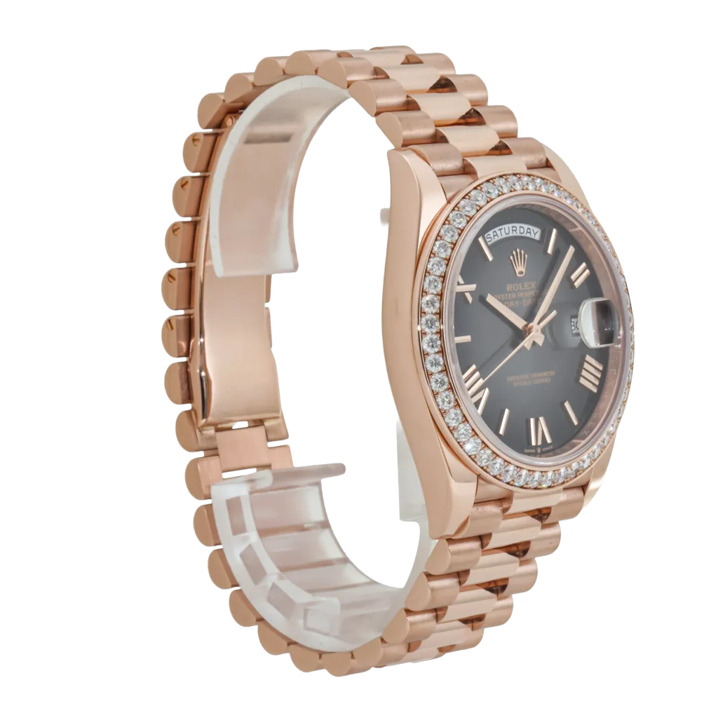 Rolex Day-Date 40 228345 Rose Gold Black Dial Diamond Bezel - Image 4