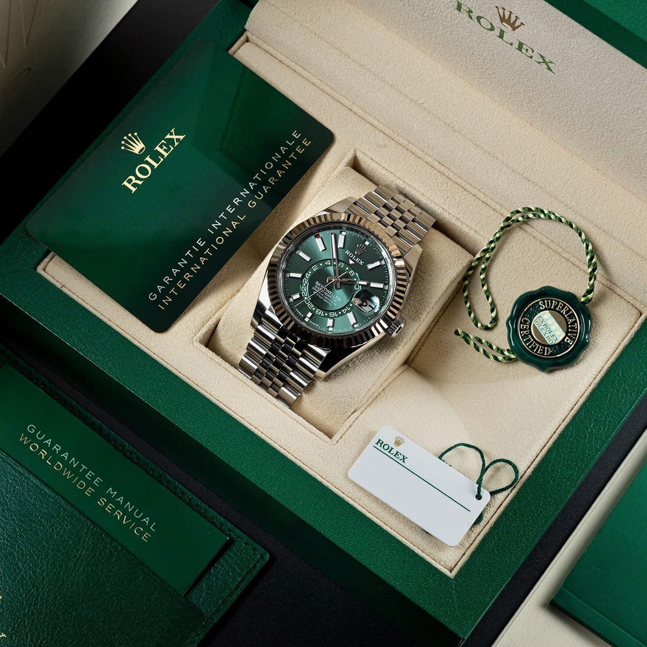 Rolex Sky-Dweller Stainless Steel Green Dial Jubilee 336934-0002 New - Image 10