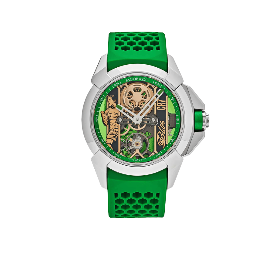 Jacob & Co. Epic X CR7 44mm Heart of CR7 Stainless Steel Green on Strap EX120.10.AD.AA.ABRUA