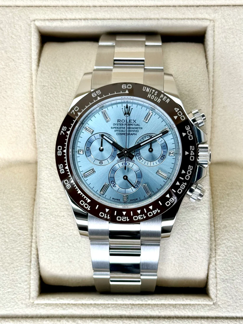 Rolex Daytona 40mm 116506 Platinum Ice Blue Diamond Baguette Dial - Image 6