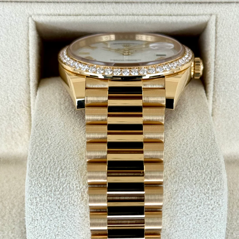 Rolex Day-Date 40 228348RBR Yellow Gold Diamond Bezel White Dial - Image 8