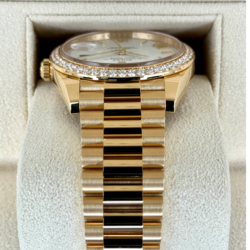 Rolex Day-Date 40 228348RBR Yellow Gold Diamond Bezel White Dial - Image 7