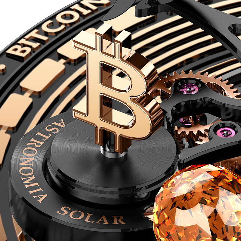 Jacob & Co Astronomia Solar Bitcoin 44mm Black DLC, Titanium Manual Winding AS310.21.AB.AA.A - Image 7