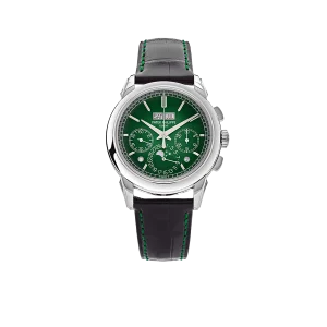 Patek Philippe Grand Complications 41mm 5270P-014 Perpetual Calendar Chronograph Platinum Green Dial