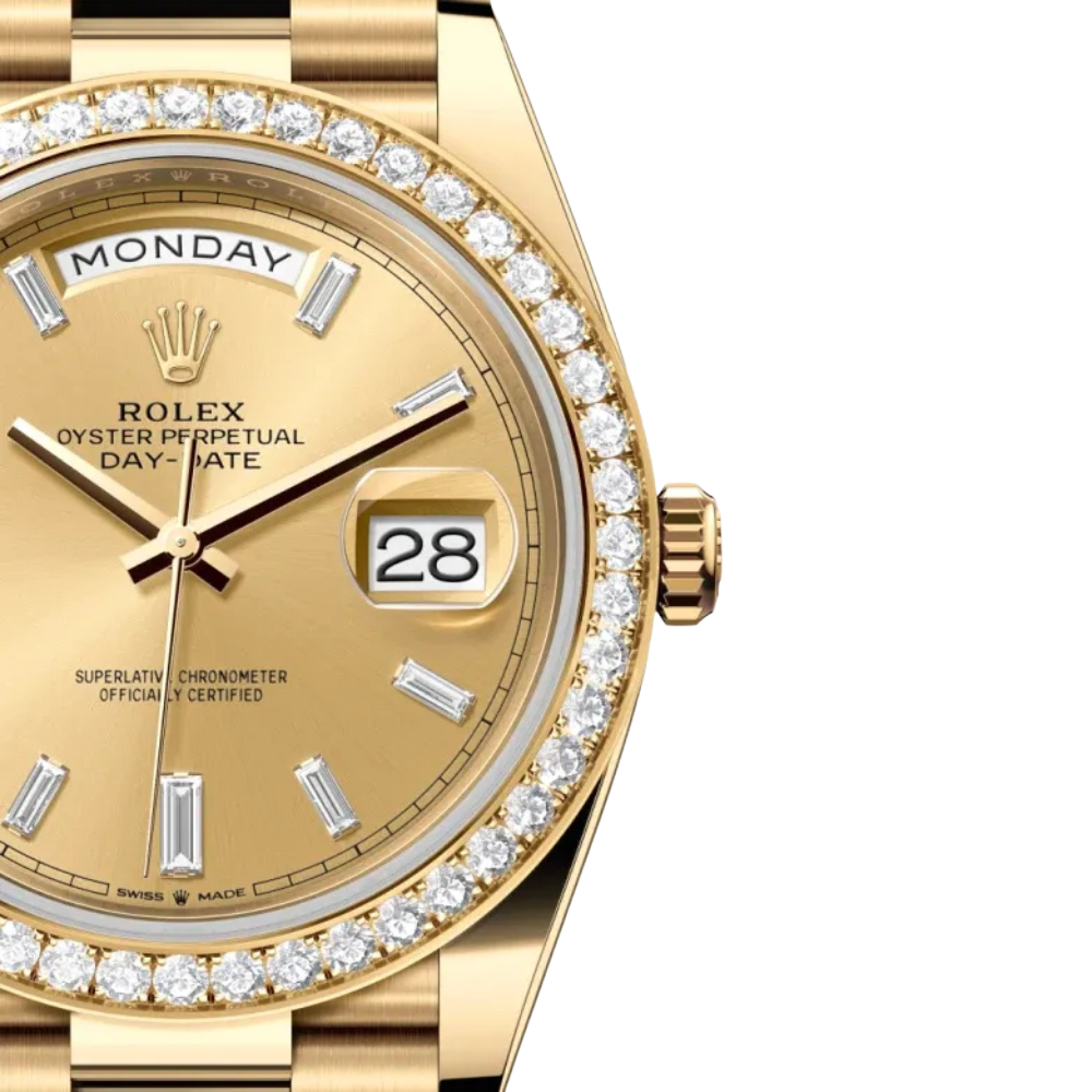 Rolex Day-Date 40mm 228348RBR Yellow Gold Diamond Bezel Champagne Diamond Dial - Image 2