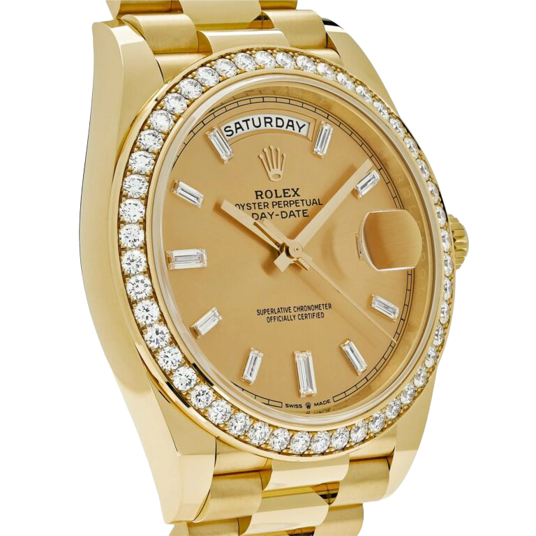 Rolex Day-Date 40mm 228348RBR Yellow Gold Diamond Bezel Champagne Diamond Dial - Image 3