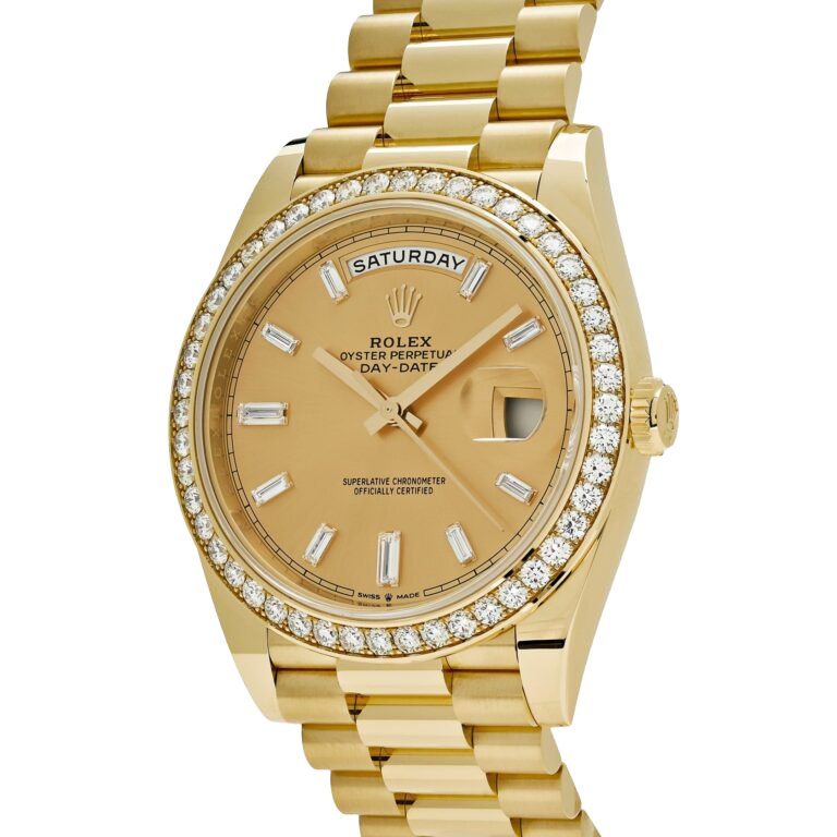 Rolex Day-Date 40mm 228348RBR Yellow Gold Diamond Bezel Champagne Diamond Dial - Image 4